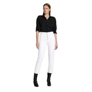 7 FOR ALL MANKIND LUXE VINTAGE HIGH WAIST CROPPED STRAIGHT LEG BUTTON FLY. Sz 23